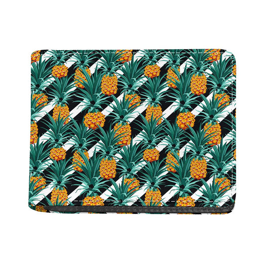 Pineapple Striped Pattern Print Bifold Wallet