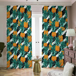Pineapple Striped Pattern Print Blackout Pencil Pleat Curtains