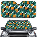 Pineapple Striped Pattern Print Car Windshield Sun Shade
