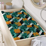 Pineapple Striped Pattern Print Changing Pad Cover