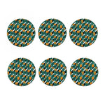 Pineapple Striped Pattern Print Coaster Set