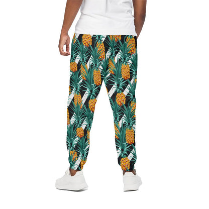 Pineapple Striped Pattern Print Cotton Pants