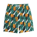 Pineapple Striped Pattern Print Cotton Shorts