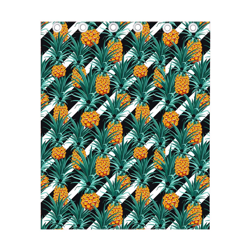 Pineapple Striped Pattern Print Curtain