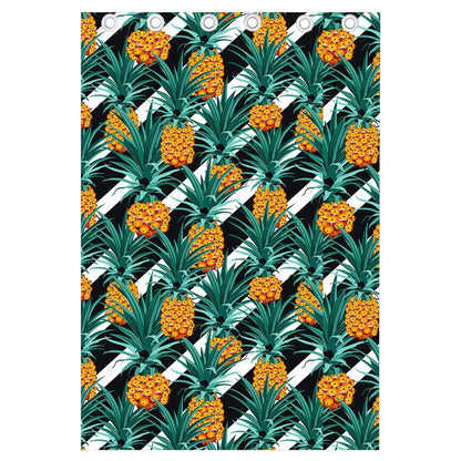 Pineapple Striped Pattern Print Curtain