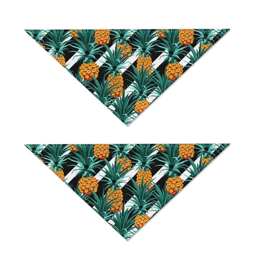 Pineapple Striped Pattern Print Dog Bandana