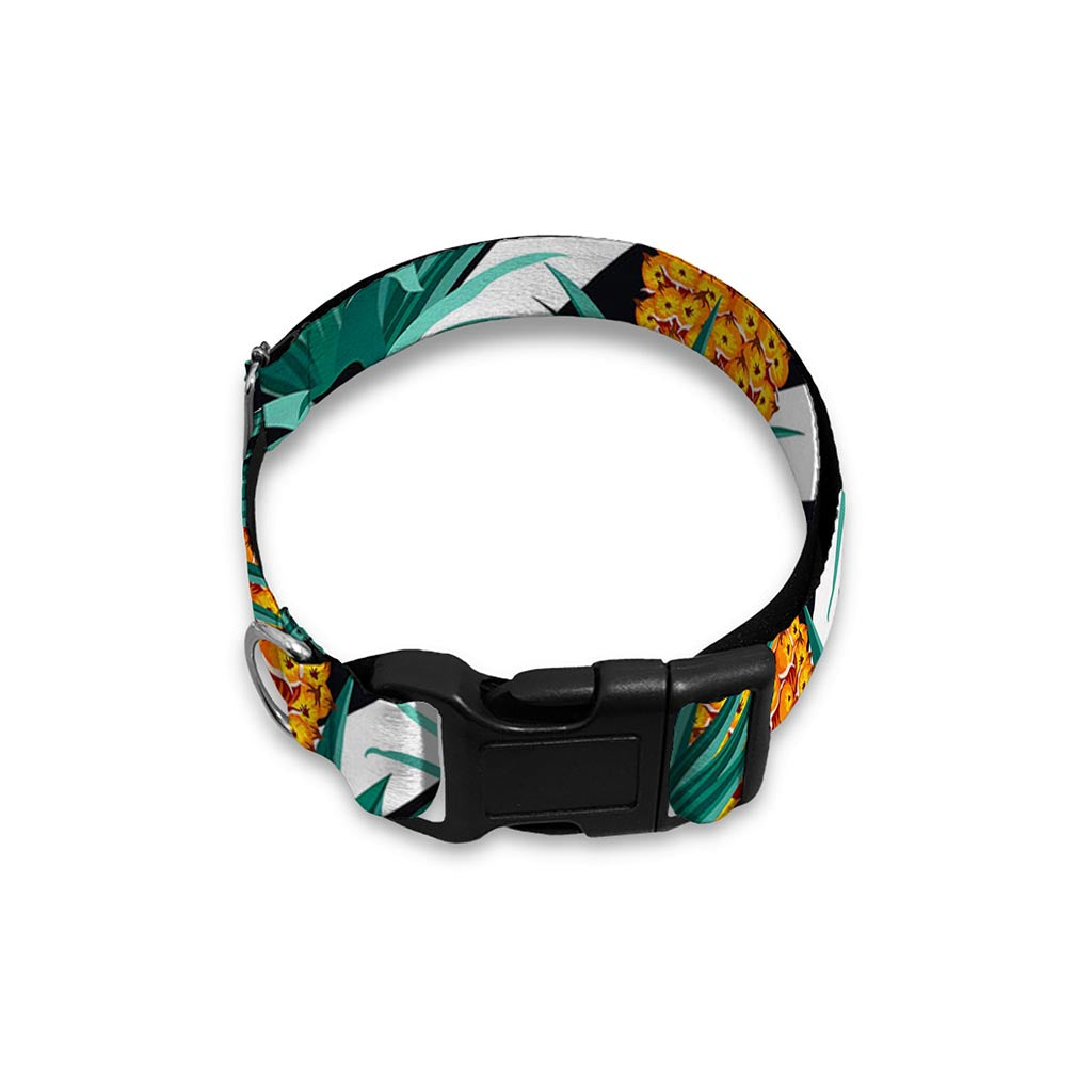 Pineapple Striped Pattern Print Dog Collar