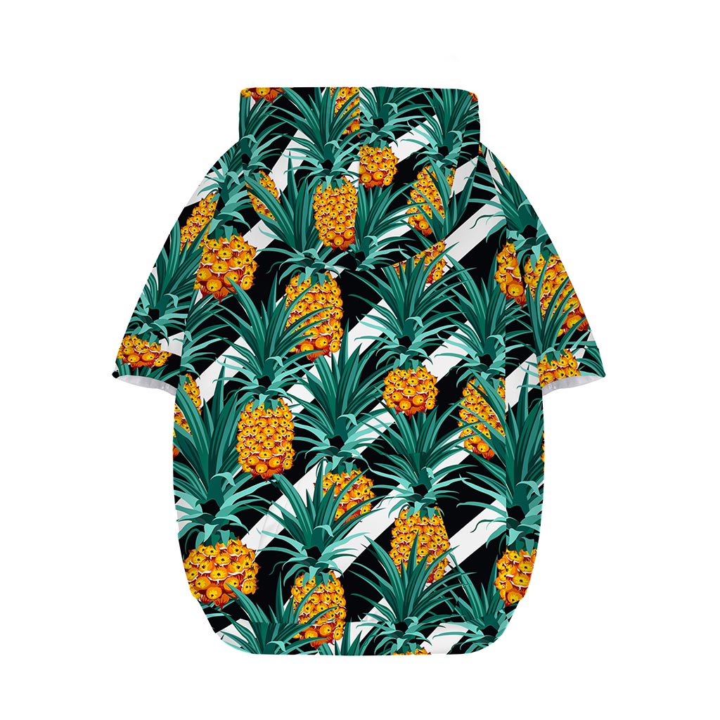 Pineapple Striped Pattern Print Dog Zip Up Hoodie