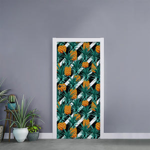 Pineapple Striped Pattern Print Door Sticker