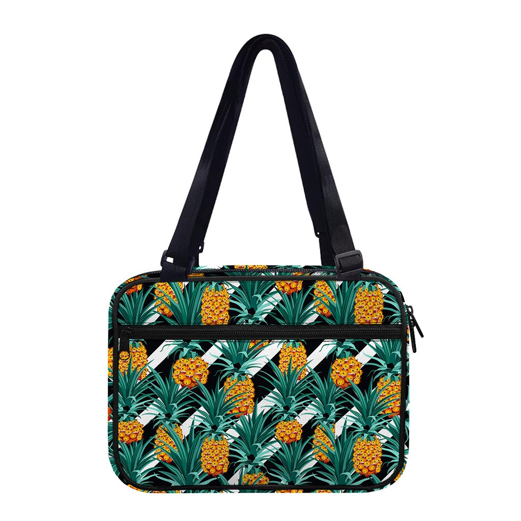 Pineapple Striped Pattern Print Double Strap Bible Bag