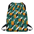Pineapple Striped Pattern Print Drawstring Backpack