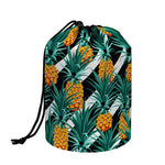 Pineapple Striped Pattern Print Drawstring Makeup Bag