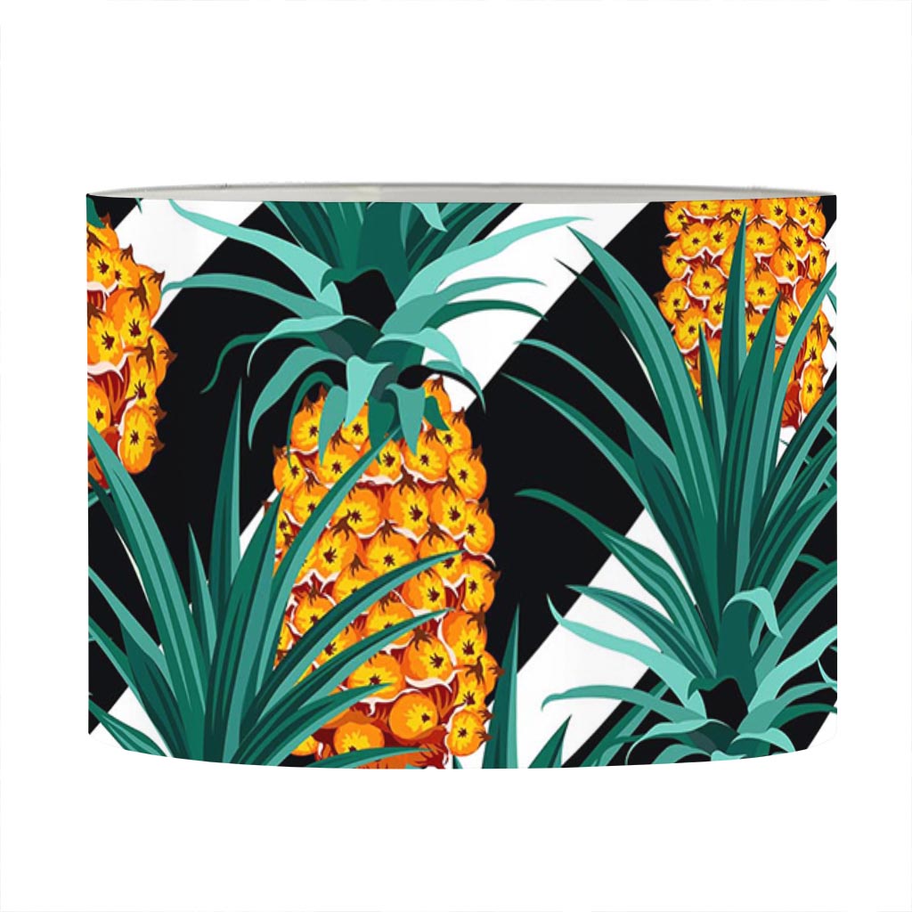 Pineapple Striped Pattern Print Drum Lamp Shade