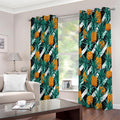 Pineapple Striped Pattern Print Extra Wide Grommet Curtains