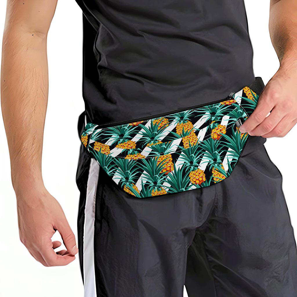Pineapple Striped Pattern Print Fanny Pack