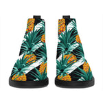 Pineapple Striped Pattern Print Flat Ankle Boots