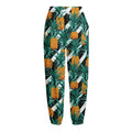Pineapple Striped Pattern Print Fleece Lined Knit Pants