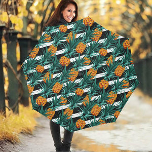 Pineapple Striped Pattern Print Foldable Umbrella