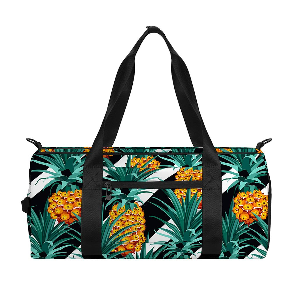 Pineapple Striped Pattern Print Gym Bag