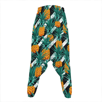 Pineapple Striped Pattern Print Hammer Pants