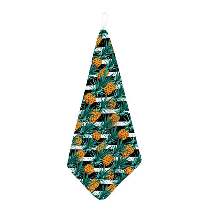 Pineapple Striped Pattern Print Hand Towel