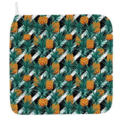 Pineapple Striped Pattern Print Hand Towel