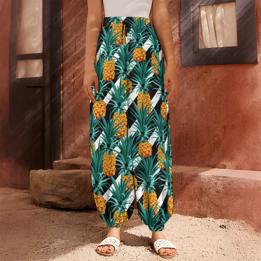 Pineapple Striped Pattern Print Harem Pants