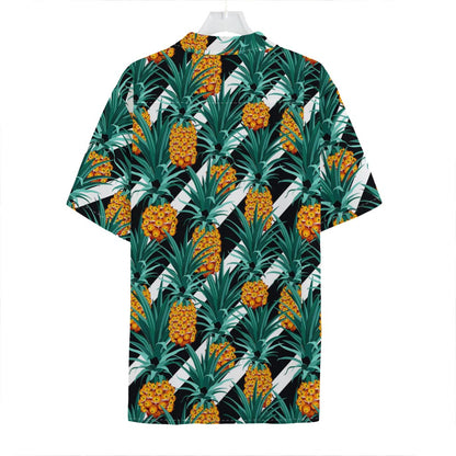 Pineapple Striped Pattern Print Hawaiian Shirt