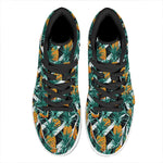 Pineapple Striped Pattern Print High Top Leather Sneakers