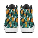 Pineapple Striped Pattern Print High Top Leather Sneakers