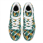 Pineapple Striped Pattern Print High Top Leather Sneakers