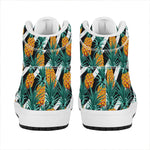 Pineapple Striped Pattern Print High Top Leather Sneakers