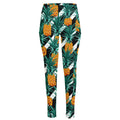 Pineapple Striped Pattern Print High-Waisted Pocket Leggings