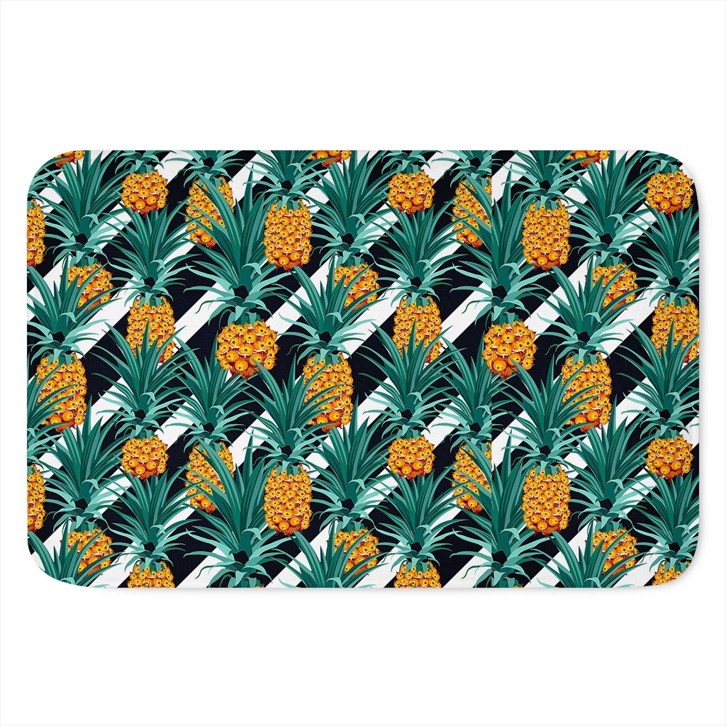 Pineapple Striped Pattern Print Indoor Door Mat