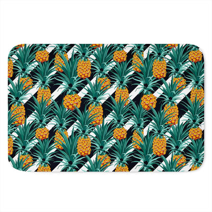 Pineapple Striped Pattern Print Indoor Door Mat