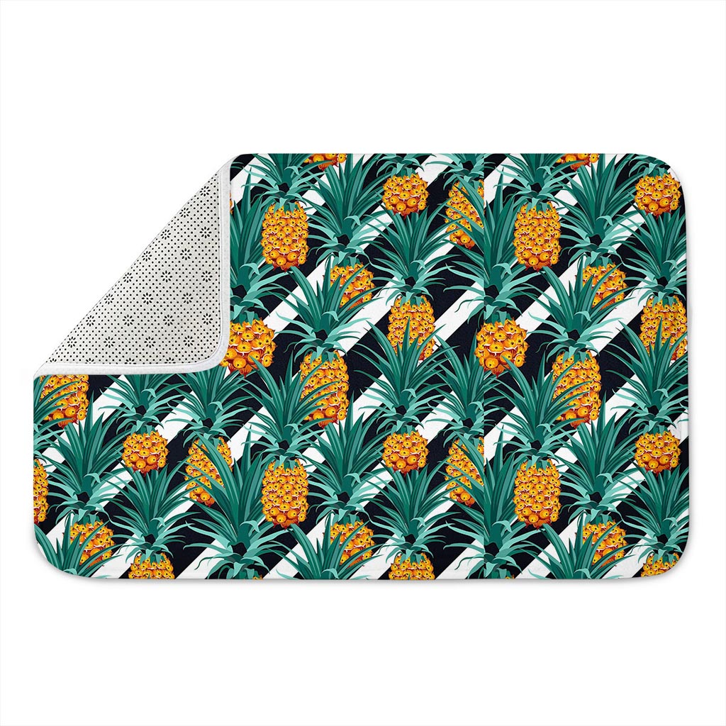 Pineapple Striped Pattern Print Indoor Door Mat
