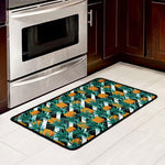 Pineapple Striped Pattern Print Kitchen Mat