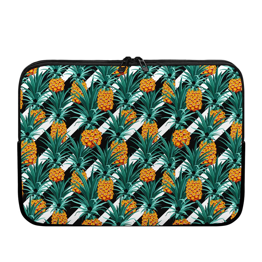 Pineapple Striped Pattern Print Laptop Sleeve
