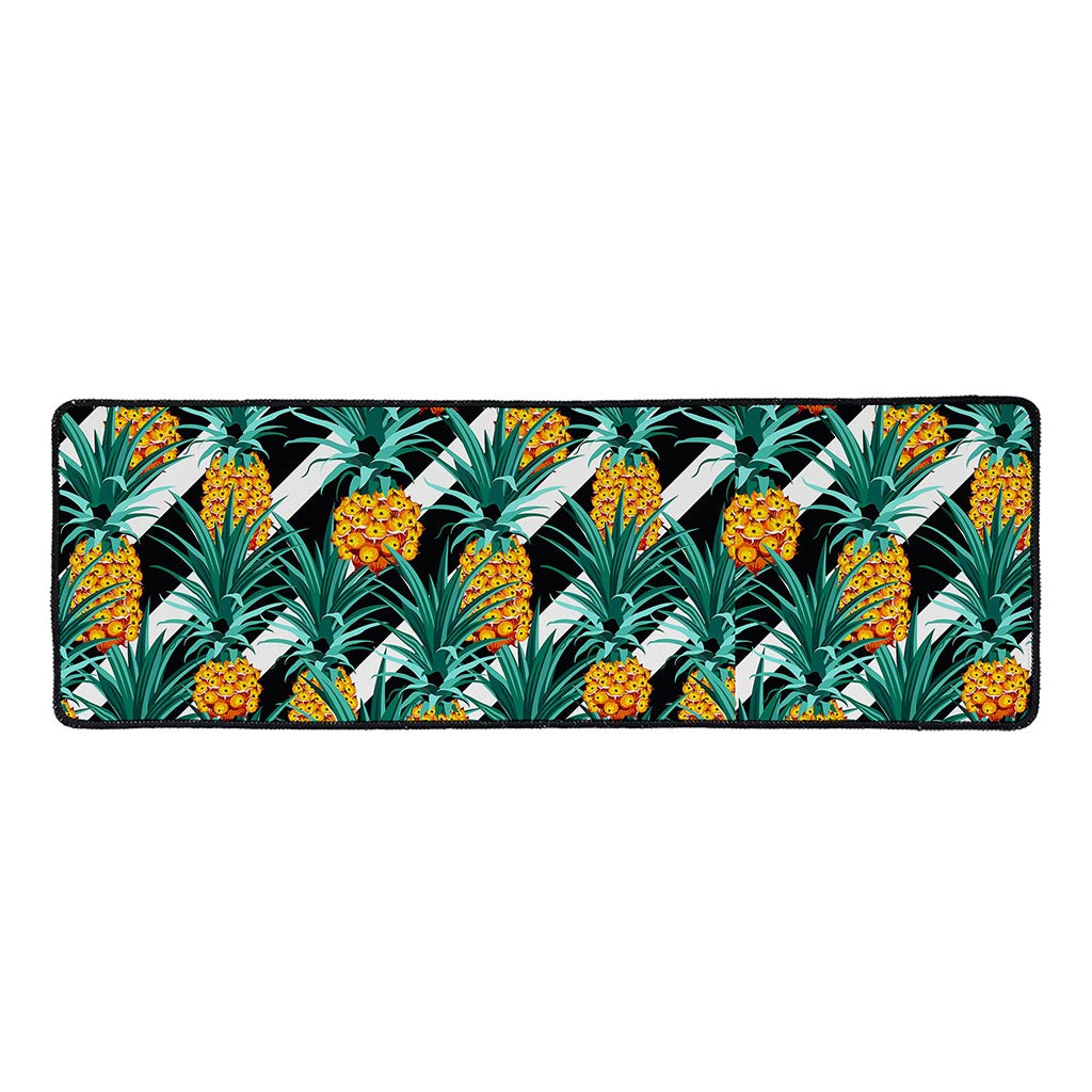 Pineapple Striped Pattern Print Long Kitchen Mat