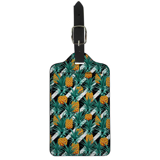 Pineapple Striped Pattern Print Luggage Tag