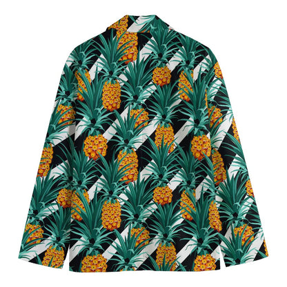 Pineapple Striped Pattern Print Men's Blazer