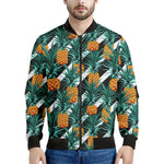 Pineapple Striped Pattern Print Men's Bomber Jacket