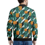 Pineapple Striped Pattern Print Men's Bomber Jacket