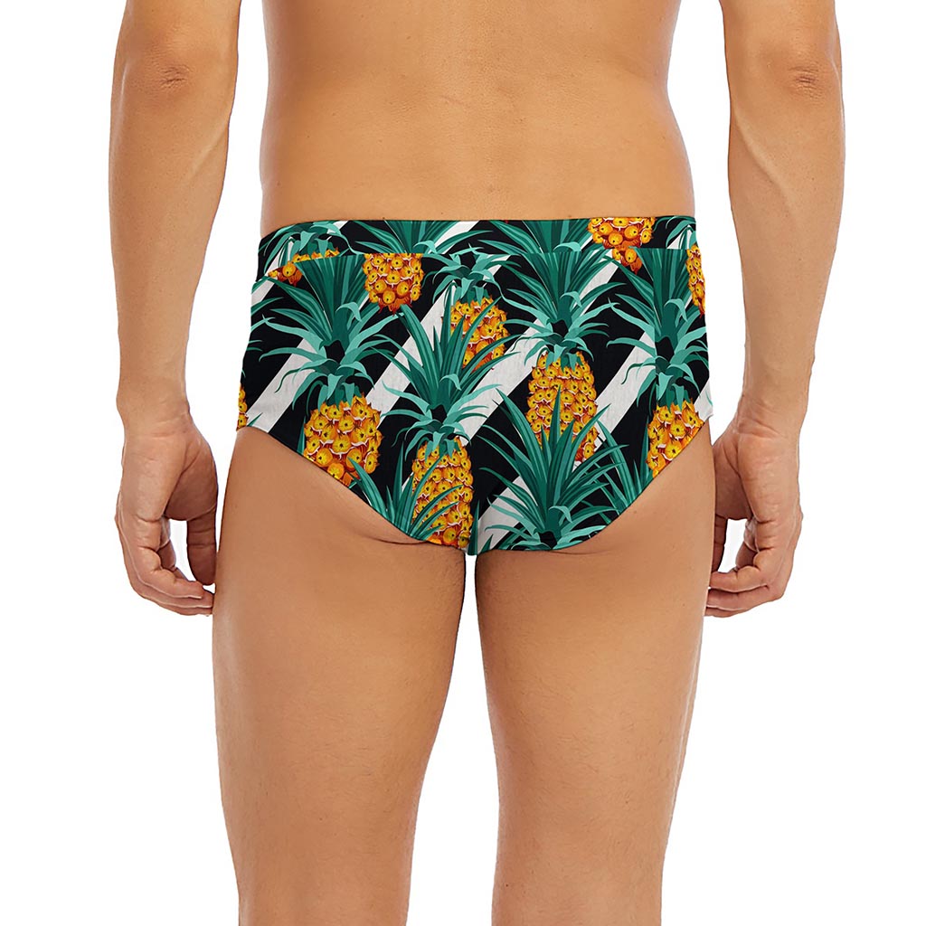 Pineapple Striped Pattern Print Men's Briefs
