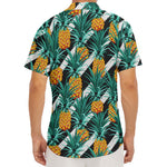 Pineapple Striped Pattern Print Men's Deep V-Neck Shirt