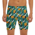 Pineapple Striped Pattern Print Men's Long Boxer Briefs
