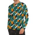 Pineapple Striped Pattern Print Men's Long Sleeve Rash Guard