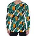 Pineapple Striped Pattern Print Men's Long Sleeve T-Shirt