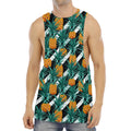 Pineapple Striped Pattern Print Men's Muscle Tank Top