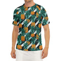 Pineapple Striped Pattern Print Men's Short Sleeve Rash Guard
